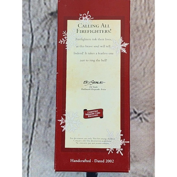 Hallmark Keepsake Calling All Firefighters Ornament 2002 Christmas Ornament Box - Picture 2 of 4